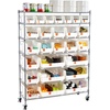 image:imageVEVOR 5Tier Rolling Bin Storage Rack 12 Organizer Bins Bin Rack Storage Steel Wire Shelving System with Wheels Mobile Tool Organizer for Garage Warehouse Office Restaurant Classroom Kitchen7Tier 26 Bins