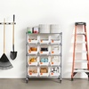 image:imageVEVOR 5Tier Rolling Bin Storage Rack 12 Organizer Bins Bin Rack Storage Steel Wire Shelving System with Wheels Mobile Tool Organizer for Garage Warehouse Office Restaurant Classroom Kitchen5Tier 12 Bins