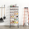 image:imageVEVOR 5Tier Rolling Bin Storage Rack 12 Organizer Bins Bin Rack Storage Steel Wire Shelving System with Wheels Mobile Tool Organizer for Garage Warehouse Office Restaurant Classroom Kitchen7Tier 24 Bins