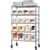 image:imageVEVOR 5Tier Rolling Bin Storage Rack 16 Organizer Bins Bin Rack Storage Steel Wire Shelving System with Wheels Mobile Tool Organizer for Garage Warehouse Office Restaurant Classroom Kitchen5Tier 16 Bins