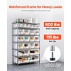image:imageVEVOR 5Tier Rolling Bin Storage Rack 16 Organizer Bins Bin Rack Storage Steel Wire Shelving System with Wheels Mobile Tool Organizer for Garage Warehouse Office Restaurant Classroom Kitchen7Tier 22 Bins