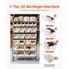 image:imageVEVOR 5Tier Rolling Bin Storage Rack 16 Organizer Bins Bin Rack Storage Steel Wire Shelving System with Wheels Mobile Tool Organizer for Garage Warehouse Office Restaurant Classroom Kitchen7Tier 22 Bins
