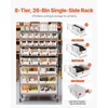 image:imageVEVOR 5Tier Rolling Bin Storage Rack 16 Organizer Bins Bin Rack Storage Steel Wire Shelving System with Wheels Mobile Tool Organizer for Garage Warehouse Office Restaurant Classroom Kitchen8Tier 26 Bins