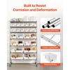 image:imageVEVOR 5Tier Rolling Bin Storage Rack 16 Organizer Bins Bin Rack Storage Steel Wire Shelving System with Wheels Mobile Tool Organizer for Garage Warehouse Office Restaurant Classroom Kitchen7Tier 24 Bins