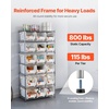 image:imageVEVOR 5Tier Rolling Bin Storage Rack 16 Organizer Bins Bin Rack Storage Steel Wire Shelving System with Wheels Mobile Tool Organizer for Garage Warehouse Office Restaurant Classroom Kitchen7Tier 18 Bins