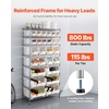 image:imageVEVOR 5Tier Rolling Bin Storage Rack 16 Organizer Bins Bin Rack Storage Steel Wire Shelving System with Wheels Mobile Tool Organizer for Garage Warehouse Office Restaurant Classroom Kitchen8Tier 26 Bins