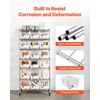 image:imageVEVOR 5Tier Rolling Bin Storage Rack 16 Organizer Bins Bin Rack Storage Steel Wire Shelving System with Wheels Mobile Tool Organizer for Garage Warehouse Office Restaurant Classroom Kitchen7Tier 18 Bins