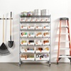 image:imageVEVOR 5Tier Rolling Bin Storage Rack 16 Organizer Bins Bin Rack Storage Steel Wire Shelving System with Wheels Mobile Tool Organizer for Garage Warehouse Office Restaurant Classroom Kitchen7Tier 22 Bins