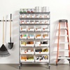 image:imageVEVOR 5Tier Rolling Bin Storage Rack 16 Organizer Bins Bin Rack Storage Steel Wire Shelving System with Wheels Mobile Tool Organizer for Garage Warehouse Office Restaurant Classroom Kitchen8Tier 26 Bins
