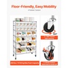 image:imageVEVOR 5Tier Rolling Bin Storage Rack 16 Organizer Bins Bin Rack Storage Steel Wire Shelving System with Wheels Mobile Tool Organizer for Garage Warehouse Office Restaurant Classroom Kitchen7Tier 24 Bins