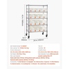image:imageVEVOR 5Tier Rolling Bin Storage Rack 16 Organizer Bins Bin Rack Storage Steel Wire Shelving System with Wheels Mobile Tool Organizer for Garage Warehouse Office Restaurant Classroom Kitchen5Tier 16 Bins