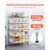 image:imageVEVOR 5Tier Rolling Bin Storage Rack 16 Organizer Bins Bin Rack Storage Steel Wire Shelving System with Wheels Mobile Tool Organizer for Garage Warehouse Office Restaurant Classroom Kitchen5Tier 16 Bins