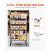 image:imageVEVOR 5Tier Rolling Bin Storage Rack 16 Organizer Bins Bin Rack Storage Steel Wire Shelving System with Wheels Mobile Tool Organizer for Garage Warehouse Office Restaurant Classroom Kitchen5Tier 16 Bins