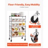 image:imageVEVOR 5Tier Rolling Bin Storage Rack 16 Organizer Bins Bin Rack Storage Steel Wire Shelving System with Wheels Mobile Tool Organizer for Garage Warehouse Office Restaurant Classroom Kitchen5Tier 16 Bins