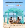 image:imageVEVOR Beach Cabana 6 x 6 ft Beach Canopy with Side Wall UPF 50 Protection Easy Setup Cabana Tent with Sand Pockets Large Portable Shade Sun Shelter Outdoor Umbrella for Whole Family amp FriendsLight Green Pattern