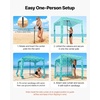 image:imageVEVOR Beach Cabana 6 x 6 ft Beach Canopy with Side Wall UPF 50 Protection Easy Setup Cabana Tent with Sand Pockets Large Portable Shade Sun Shelter Outdoor Umbrella for Whole Family amp FriendsLight Green Pattern