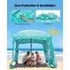 image:imageVEVOR Beach Cabana 6 x 6 ft Beach Canopy with Side Wall UPF 50 Protection Easy Setup Cabana Tent with Sand Pockets Large Portable Shade Sun Shelter Outdoor Umbrella for Whole Family amp FriendsLight Green Pattern