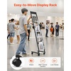 image:imageVEVOR Brochure Display Rack 4Tier Magazine Literature Display Stand with Wheels Movable Floor Standing Magazine Rack Heavy Duty Newspaper Catalog Holders for Shop Exhibitions Office Craft Fairs6Tier 128 W