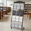 image:imageVEVOR Brochure Display Rack 4Tier Magazine Literature Display Stand with Wheels Movable Floor Standing Magazine Rack Heavy Duty Newspaper Catalog Holders for Shop Exhibitions Office Craft Fairs4Tier 254 W