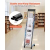 image:imageVEVOR Brochure Display Rack 4Tier Magazine Literature Display Stand with Wheels Movable Floor Standing Magazine Rack Heavy Duty Newspaper Catalog Holders for Shop Exhibitions Office Craft Fairs6Tier 128 W