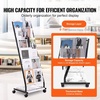 image:imageVEVOR Brochure Display Rack 4Tier Magazine Literature Display Stand with Wheels Movable Floor Standing Magazine Rack Heavy Duty Newspaper Catalog Holders for Shop Exhibitions Office Craft Fairs6Tier 187 W