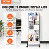 image:imageVEVOR Brochure Display Rack 4Tier Magazine Literature Display Stand with Wheels Movable Floor Standing Magazine Rack Heavy Duty Newspaper Catalog Holders for Shop Exhibitions Office Craft Fairs6Tier 187 W