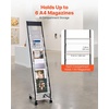 image:imageVEVOR Brochure Display Rack 4Tier Magazine Literature Display Stand with Wheels Movable Floor Standing Magazine Rack Heavy Duty Newspaper Catalog Holders for Shop Exhibitions Office Craft Fairs6Tier 128 W