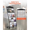 image:imageVEVOR Brochure Display Rack 4Tier Magazine Literature Display Stand with Wheels Movable Floor Standing Magazine Rack Heavy Duty Newspaper Catalog Holders for Shop Exhibitions Office Craft Fairs4Tier 254 W