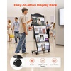image:imageVEVOR Brochure Display Rack 4Tier Magazine Literature Display Stand with Wheels Movable Floor Standing Magazine Rack Heavy Duty Newspaper Catalog Holders for Shop Exhibitions Office Craft Fairs4Tier 254 W