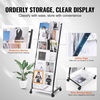 image:imageVEVOR Brochure Display Rack 4Tier Magazine Literature Display Stand with Wheels Movable Floor Standing Magazine Rack Heavy Duty Newspaper Catalog Holders for Shop Exhibitions Office Craft Fairs6Tier 187 W