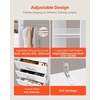 image:imageVEVOR Closet System with 3 Drawers Adjustable Height Wooden Closet Organizers Modern Walkin Wardrobe Organization with 3 Retractable Clothes Hanger Rods Freestanding Garment Rack Storage WhiteWhite