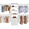 image:imageVEVOR Closet System with 3 Drawers Adjustable Height Wooden Closet Organizers Modern Walkin Wardrobe Organization with 3 Retractable Clothes Hanger Rods Freestanding Garment Rack Storage WhiteWhite
