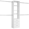 image:imageVEVOR Closet System with 3 Drawers Adjustable Height Wooden Closet Organizers Modern Walkin Wardrobe Organization with 3 Retractable Clothes Hanger Rods Freestanding Garment Rack Storage WhiteWhite