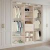 image:imageVEVOR Closet System with 3 Drawers Adjustable Height Wooden Closet Organizers Modern Walkin Wardrobe Organization with 3 Retractable Clothes Hanger Rods Freestanding Garment Rack Storage WhiteOak