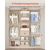 image:imageVEVOR Closet System with 3 Drawers Adjustable Height Wooden Closet Organizers Modern Walkin Wardrobe Organization with 3 Retractable Clothes Hanger Rods Freestanding Garment Rack Storage WhiteOak