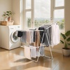 image:imageVEVOR Clothes Drying Rack 2Tier Foldable Laundry Dryer Rack with Sock Clips amp 31 Dry Rods Metal Height Adjustable Drying Racks for Outdoor amp Indoor FreeStanding amp SpaceSaving Hanger White59D x 236W x 417H