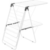 image:imageVEVOR Clothes Drying Rack 2Tier Foldable Laundry Dryer Rack with Sock Clips amp 31 Dry Rods Metal Height Adjustable Drying Racks for Outdoor amp Indoor FreeStanding amp SpaceSaving Hanger White59D x 236W x 417H