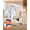 image:imageVEVOR Clothes Drying Rack 4Tier Foldable Laundry Dryer Rack Metal Drying Racks with 24 Drying Rods FreeStanding and Portable Hanger with 4 Castors and Two Side Wings for Outdoor amp Indoor Use4 Tier  495D x 25W x 675H