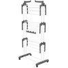 image:imageVEVOR Clothes Drying Rack 4Tier Foldable Laundry Dryer Rack Metal Drying Racks with 24 Drying Rods FreeStanding and Portable Hanger with 4 Castors and Two Side Wings for Outdoor amp Indoor Use4 Tier  495D x 25W x 675H