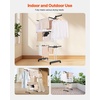 image:imageVEVOR Clothes Drying Rack 4Tier Foldable Laundry Dryer Rack Metal Drying Racks with 24 Drying Rods FreeStanding and Portable Hanger with 4 Castors and Two Side Wings for Outdoor amp Indoor Use4 Tier  495D x 25W x 675H