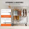 image:imageVEVOR Clothes Rack Rolling Clothing Garment Rack Extendable Carbon Steel Clothing Racks with Wheels for Bedroom Laundry Living Room2Rod 215D x 754W x 735H