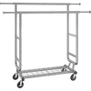 image:imageVEVOR Clothes Rack Rolling Clothing Garment Rack Extendable Carbon Steel Clothing Racks with Wheels for Bedroom Laundry Living Room2Rod 215D x 754W x 735H