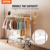 image:imageVEVOR Clothes Rack Rolling Clothing Garment Rack Extendable Carbon Steel Clothing Racks with Wheels for Bedroom Laundry Living Room2Rod 215D x 754W x 735H