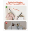 image:imageVEVOR Clothes Rack Rolling Clothing Garment Rack Extendable Carbon Steel Clothing Racks with Wheels for Bedroom Laundry Living RoomModern