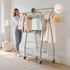 image:imageVEVOR Clothes Rack Rolling Clothing Garment Rack Extendable Carbon Steel Clothing Racks with Wheels for Bedroom Laundry Living RoomModern