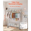 image:imageVEVOR Clothes Rack Rolling Clothing Garment Rack Extendable Carbon Steel Clothing Racks with Wheels for Bedroom Laundry Living RoomModern