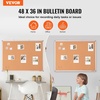image:imageVEVOR Cork Board for Walls DoubleSided Cork 24 x 18 Bulletin Board Vision Board Push Pin Board with Framed for Office Home and School120 x 90