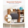 image:imageVEVOR Desktop Bookshelf Storage Organizer with 5 Shelves for Computer Desk Wooden Shelf Desk Hutch with AntiSlip Feet Pads Desk Top Display Rack for Office Home amp Dorm WhiteWood