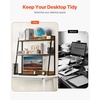 image:imageVEVOR Desktop Bookshelf Storage Organizer with 5 Shelves for Computer Desk Wooden Shelf Desk Hutch with AntiSlip Feet Pads Desk Top Display Rack for Office Home amp Dorm WhiteWood