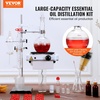 image:imageVEVOR Essential Oil Distillation Equipment 2L Capacity Made with 33 Borosilicate LabQuality Glass Includes a 1000W Heater and 2440 Joint Connections Comprehensive 28Piece Kit500ml  33 pcs Set with 1000W Heating Plate